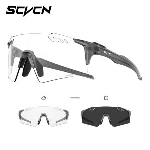 SCVCN | SCVCN Outdoor Sport Hiking Frameless Cycling Glasses UV400 Equipment Sports MTB Photochromic Bicycle Riding Eyewear Bike Running