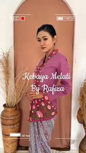 [Malaysia Ready Stock] Adult Flower Embroidered Encim Kebaya Modern Graduation Uniform Nyonga Melacca