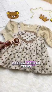 1 - 4 Tahun | Dress Yun Seo Dress Korea Anak Perempuan Dress Kasual Overal Dress Lengan Panjang Alinkidos