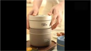 304 Stainless Steel Insulated Lunch Box Combinable Round Sealed Thermos Box Lunch Box Lunch Bag