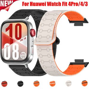 Magnetic Strap For Huawei Fit 4 Pro Smartwatch Silicone Bracelet Band For Huawei Fit 3 Fit 4 Correa Metal Watchband Accessories