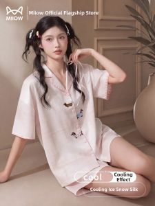 MiiOW | Cute Light Thin Ice Silk Pajamas Set