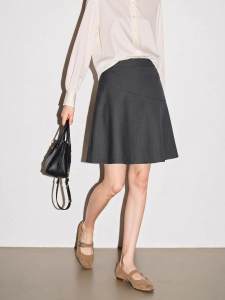 Basic House | Summer High Waist Grey Suit Short Skirt
