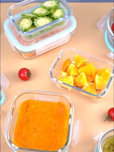 Glass Lunch Box for Adult Crisper Airtight Food Storage With Valve Air Locking Lid Kitchen Organizer Meal Prep Container