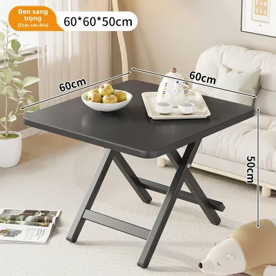 Ljxz | Bàn Vuông Chân Sắt Siêu Dày Chịu Lực Gấp Gọn Đa Năng