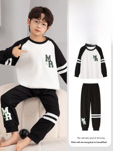 MiiOW | Bộ đồ ngủ cotton nguyên chất cho bé trai MiiOW phong cách hoạt hình dễ thương Bộ đồ mặc nhà thoải mái cho bé trai mùa thu