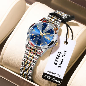 Poedagar Đồng hồ nữ Đồng hồ thạch anh giản dị Sang Trọng Của Phụ Nữ Đồng Hồ Ban Đầu dạ quang bằng thép không gỉ Không Thấm Nước Ngày Tuần Mới Đồng hồ thời trang nữ phong cách Hàn Quốc Đồng Hồ Cho Cô Gái Phụ Nữ