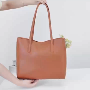 Hight Quality Leather 2 in 1 Women Tote Bag Office Shoulder Minimalist Bags for Students simple Wome