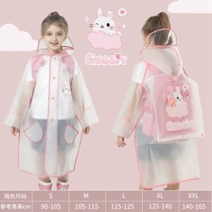 Childrens Raincoat School Uniform Lightweight Waterproof with Bag Position for Girls Going to School Raincoat for 7 to 10 Years Old