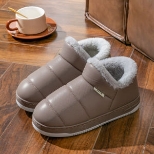 Dép Bông Mùa Đông Chống Trượt Đế Dày Lót Lông Cừu Trong Nhà Cho Nam Và Nữ Đi Trong Nhà Đế Cao Su Chống Thấm Nước