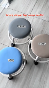 Modern Plastic Swivel Ottoman with Faux Leather Cushion - Rotatable Durable Footrest Stool