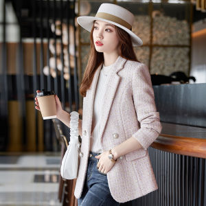La Chapelle Spring Mùa Thu Phong Cách Pháp Vải Tweed Suit Áo Khoác Nữ Ngắn Phong Cách Nữ Thần Cao Cấp Áo Khoác Phiên Bản Hàn Quốc Ôm Vừa Vặn