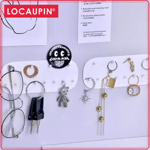 Locaupin Creative Wall Hook Adhesive Hook For Data Cable Headset Key Home Office Wall Storage Necklace Hooks