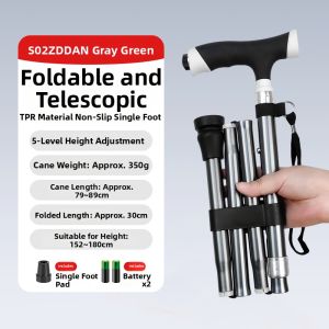 LEZHONGFU | Non-slip Folding Four-leg Walking Stick