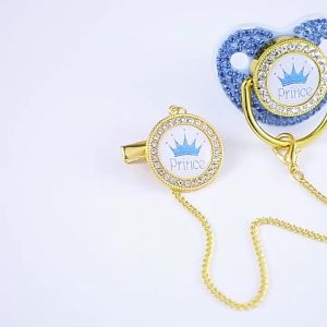 Crown Newborn Pacifier Clip Chain Baby Dummy Silicone BPA Free Toddler Teether Infant Soother Nipple Baby Shower Gift