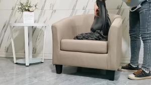 1 Set Elastic Jacquard Tub Chair Cover Single Club Sofa Cover Solid Color Armchair Slipcover with Cushion Cover for Living Room