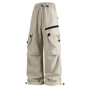 Spring Autumn Sport Pants Men Comfortable Breathable Loose Multi-pocket Sport Pant Hiking Running Fitness Casual Sport Long Pant