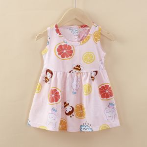Summer New Style Cotton Silk Vest Dress Girls Baby Clothes Princess Skirt Childrens Clothing Casual Style Baby Girls Dress