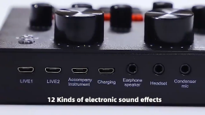 HIGH QUALITY V8 SOUND CARD AUDIO MIXER | Voice Changer Studio Recording Interface | DJ Controller Podcast Equipment With Reverb Echo Effects Karaoke Streaming Device Microphone Input For PC Mobile Phone Singing Broadcasting Gaming Setup