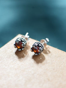 ต่างหูชาย 925 เงินแท้ ครอส มงกุฎ สีน้ำเงิน สีแดง ต่างหูชายสไตล์ย้อนยุค เครื่องประดับแฟชั่น เครื่องประดับหูแบบติดหู