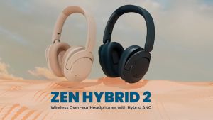 Creative Zen Hybrid 2 (EF1140) Wireless Over-ear Headphones Headset Up to 67 Hours (ANC off) Hybrid Active Noise Cancellation Ambient Mode Earphones White Cream Black