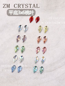 K9 New Super Shiny Flat Bottom Colorful 3x6 Cherry Leaf Nail Drill Petal Shaped Nail Art Decorations Any Skin Type