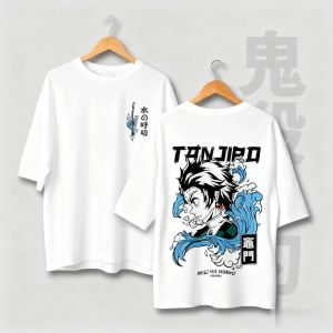 Bandai | Oversized Vintage Demon Slayer Anime T Shirt Men Women Graphic Tee Casual Short Sleeve Top Summer Streetwear Cosplay Y2k Clothes