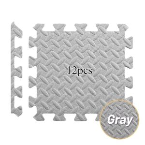 Puzzle Fitness Mat Set with Non-Slip Eva Interlocking Foam Tiles Ideal for Home Gym Workouts and Kids Play Area