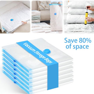 Vacuum Storage Bags With Valve Folding Compressed Space Saving Clothes Storage Big Size For Towel Cloth Blanket