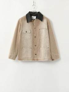 Leather Mid-Length Casual Womens Denim Jacket