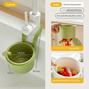 Hanging Kitchen Sink Strainer Basket Food Residue Filter Fruit Washing Drain Basket Household Kitchen Sink Accessories