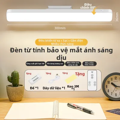 Đèn Bàn LED Từ Tính Hấp Thụ Tay Cầm Đèn Ngủ Đèn Học Đèn Khẩn Cấp Đèn Ngủ Đèn Bàn Quay 360 Độ Đèn LED Cool Tay Điều Khiển Từ Xa