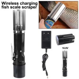 120W Electric Fish Descaler - IPX4 Waterproof Scale Remover with Stainless Blades & Splash Guard for Seafood Shops/Home Kitchen