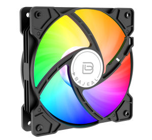 BAJEAL 12CM Large 4P Interface Computer Case Fan Colorful Fixed Color Lighting Silent Fan for Desktop PC Chassis Cooling