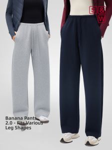 S&W | Straight Loose Womens Pants Gray Slim Fit