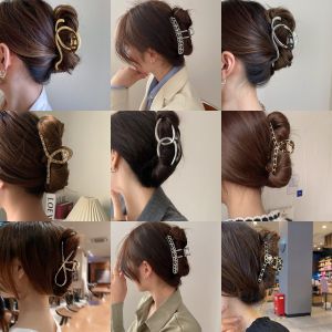 MIAOYA Fashion Jewelry Shop กิ๊บติดผมโลหะขนาดใหญ่สำหรับสุภาพสตรีเครื่องประดับผมคู่ C คุณภาพสูงสำหรับนักเรียน INS รายการจัดแต่งทรงผม