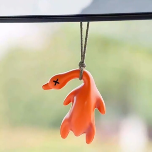 [Unique Gift]keychain colour changing roast duck /creative colour changing duck hanger with UV light dolls and toys/car rear view mirror decoration car pendant/book bag pendant cute lady accessories