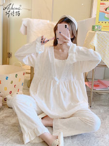 Pure Cotton Sleepwear Maternity Clothes Postpartum Nursing Home Clothes Outerwear V-Neck Long Sleeve Comfortable Home Clothes