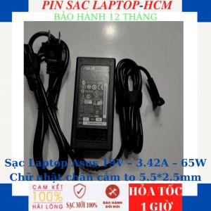 Sạc laptop Asus K43 K43E K53 K53E X43 X43E A43 A43E Sạc Asus 19V-3.42A-65W Chữ nhật chân to