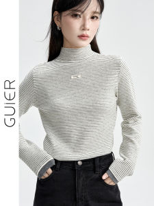 Áo Len Dệt Kim Sọc Cổ Cao Dáng Ôm Vừa Vặn Cho Nữ Mùa Thu Đông Mới Về Áo Khoác Ngoài Thường Ngày Áo Khoác Ngoài Dài Tay