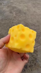 Cube Cheese Squeeze Toy Simulation Cheese Fidget Toy Slow Rebound Shapeable Venting Ball for Adult Stress-relief Squishy Toys