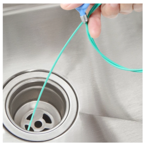 Clog remover break-resistant metal sink snake drain cleaning with nylon layer shower hair removal tool bathroom unclogger