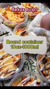 Round Container with Lid ( 25set/50Pcs ) / Bekas Makanan Bulat 8oz/10oz/12oz/16oz/20oz/25oz/30oz/750ml/1000ml Serving Dish With Lid Large Bowl With Lid Small Jar With Lid - Lazada