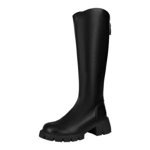 Khaki Thick Sole Slim Look Wide Calf Thigh High Boots 41-43 Size