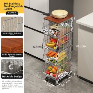 Multi-layer Movable Spice Rack 304 Stainless Steel