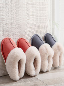Thick Bottomed Slip-resistant Fluffy Fleece Lined Cotton Slippers for Men And Women Indoor Home Use Warmth Couple Matching
