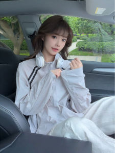 OUMULONG | Moisture Wicking Breathable Stripe Ice Silk Sun Protection Shirt