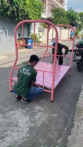 Giường tầng sắt giá rẻ lệch 1m4/1m6 người lớn rộng rãi 4 người nằm ~ Giao toàn quốc