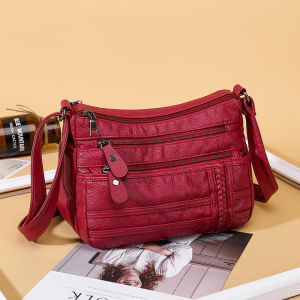 Soft Leather Crossbody Bag Large Capacity Single Shoulder Womens Backpack for Middle-Aged And Elderly Ladies Mom Bag