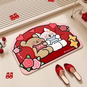 Đồ Trang Trí Nhà Cưới Đỏ Chân Đế Phòng Tắm Bằng Sợi Silicon Chân Đế Phòng Ngủ Chân Đế Phòng Tắm Chân Đế Cửa Chân Đế Phòng Khách